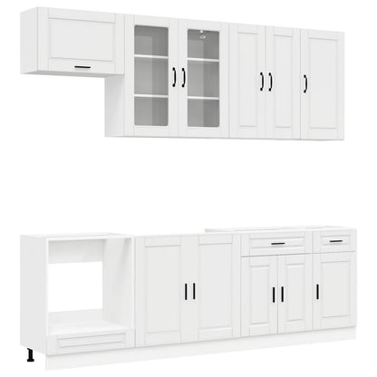 Keukenblok PORTO 8 pcs Hoogglans Wit Bewerkt hout