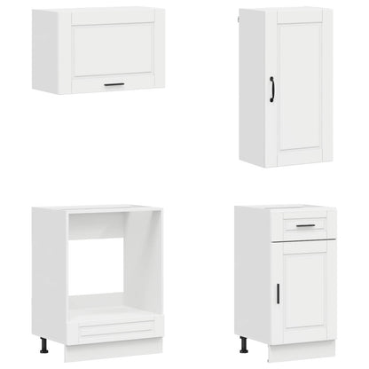 Keukenblok PORTO 8 pcs Hoogglans Wit Bewerkt hout