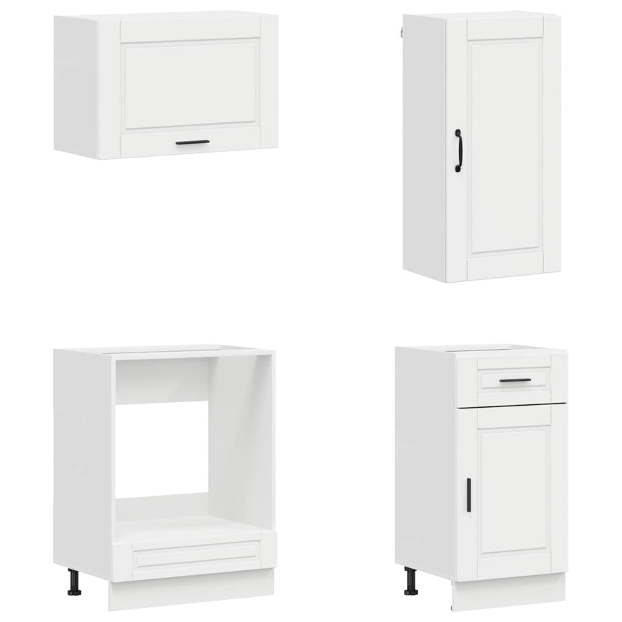 Keukenblok PORTO 8 pcs Hoogglans Wit Bewerkt hout