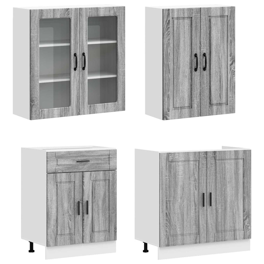 Keukenblok PORTO 8 pcs Grijs Sonoma Bewerkt hout