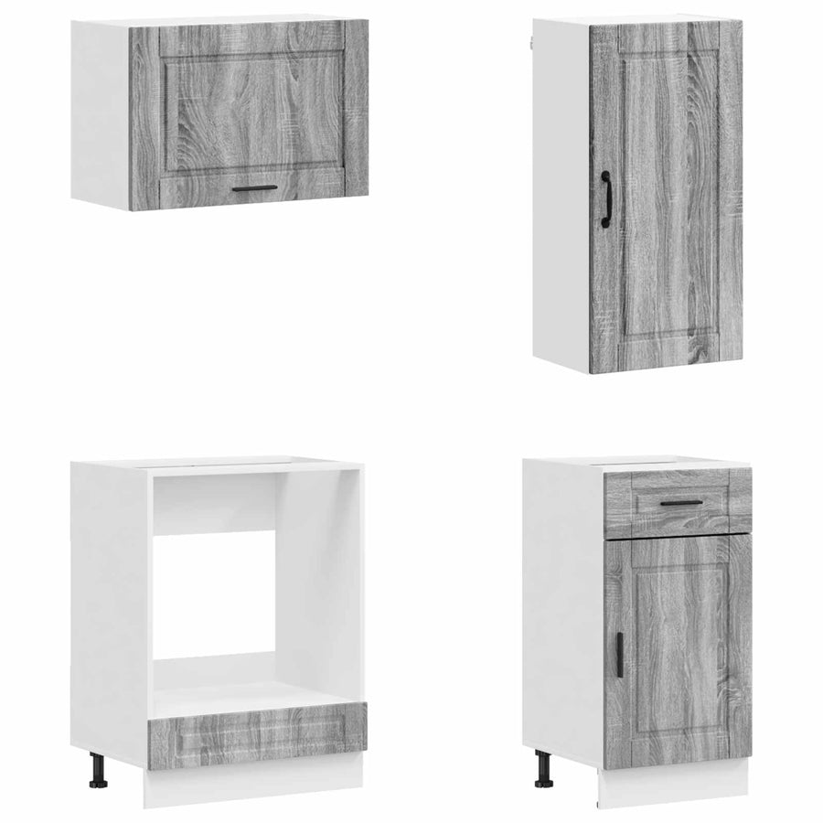 Keukenblok PORTO 8 pcs Grijs Sonoma Bewerkt hout