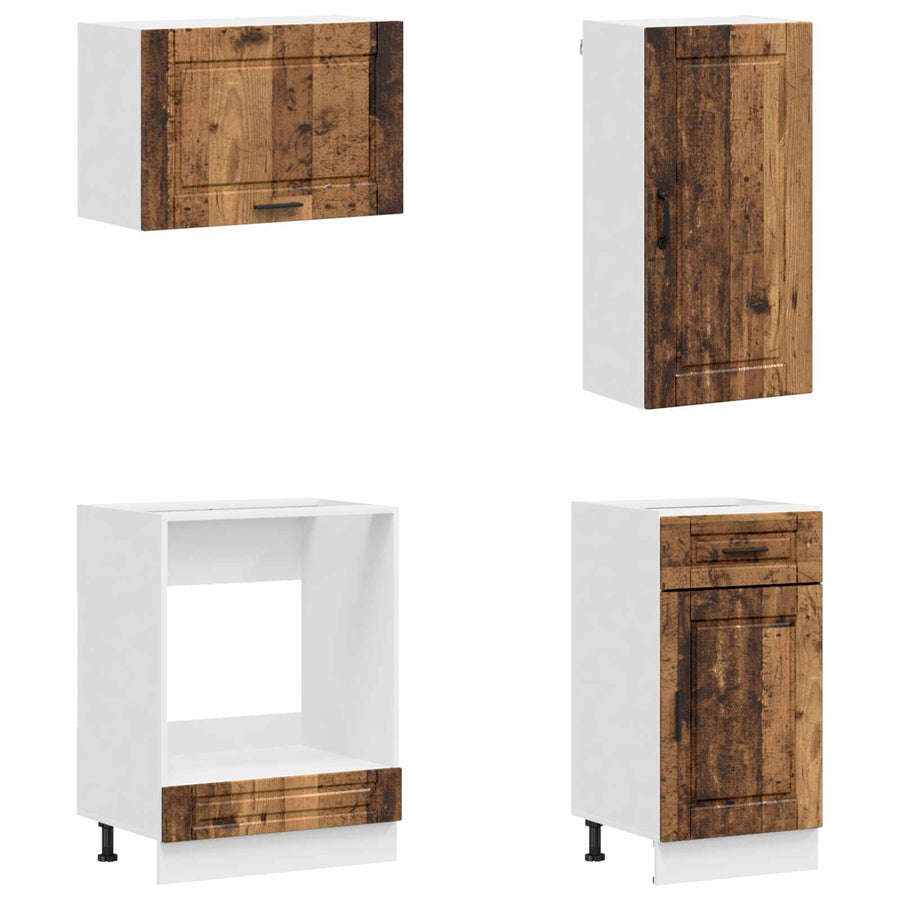 Keukenblok PORTO 8 pcs Oud hout Bewerkt hout