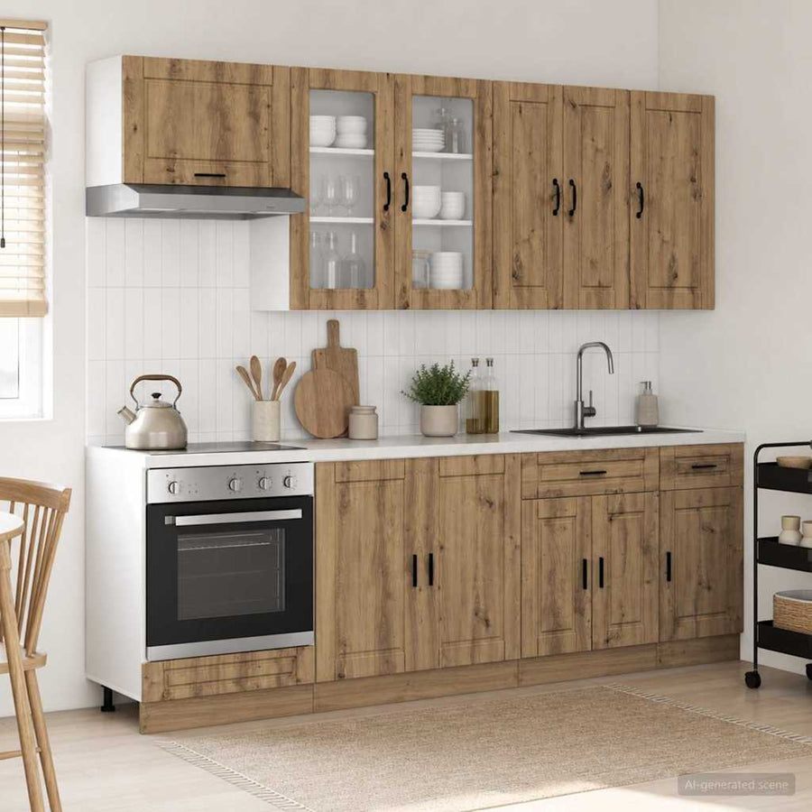 Keukenblok PORTO 8 pcs Artisanaal eiken Bewerkt hout