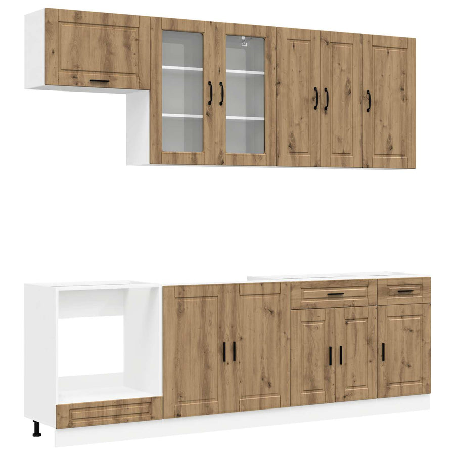 Keukenblok PORTO 8 pcs Artisanaal eiken Bewerkt hout