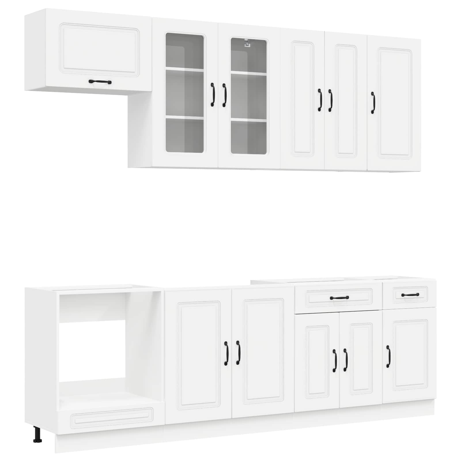 Keukenblok KALMAR 8 pcs Wit Bewerkt hout