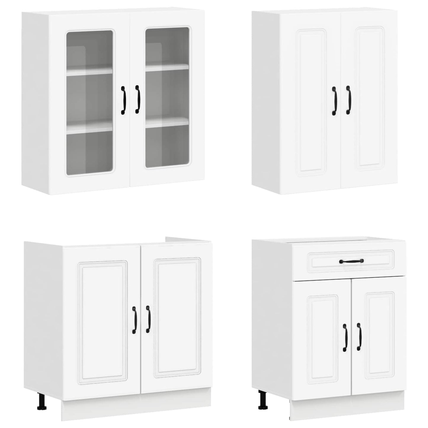 Keukenblok KALMAR 8 pcs Wit Bewerkt hout