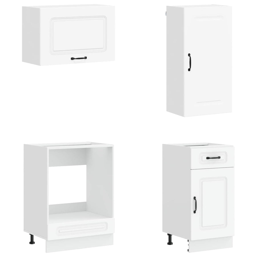 Keukenblok KALMAR 8 pcs Wit Bewerkt hout