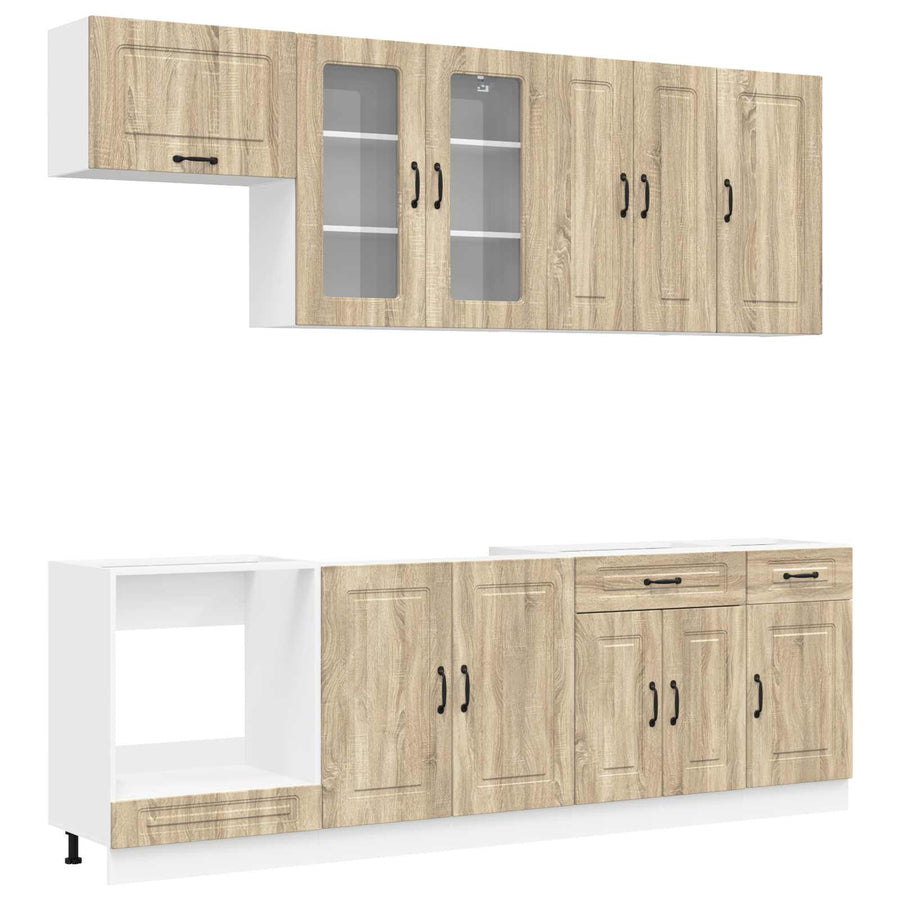 Keukenblok KALMAR 8 pcs Sonoma Eiken Bewerkt hout