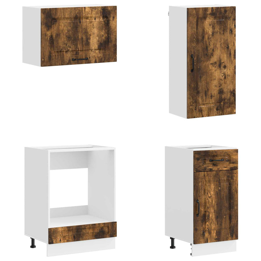 Keukenblok KALMAR 8 pcs Gerookt eiken Bewerkt hout