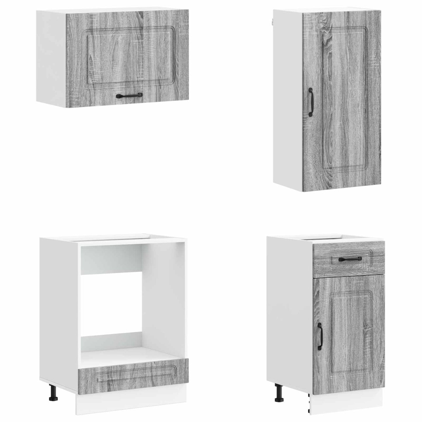 Keukenblok KALMAR 8 pcs Grijs Sonoma Bewerkt hout
