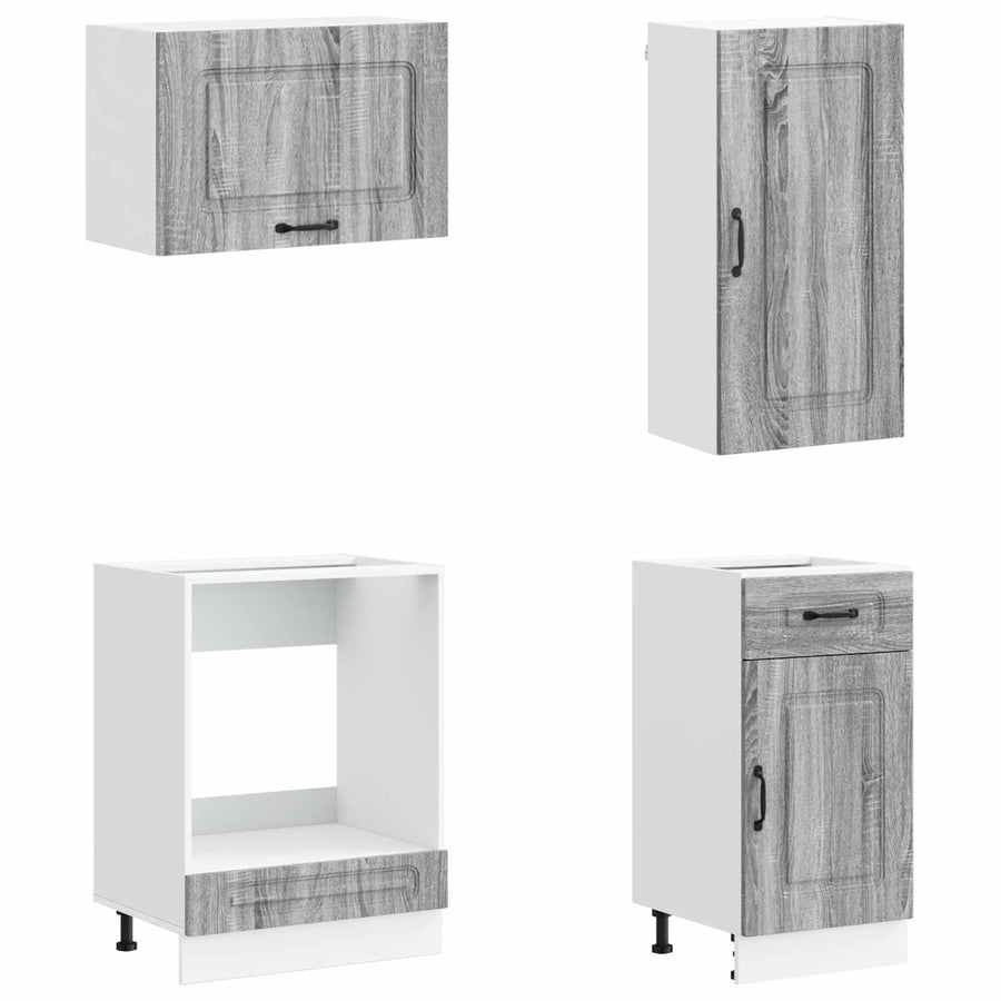 Keukenblok KALMAR 8 pcs Grijs Sonoma Bewerkt hout