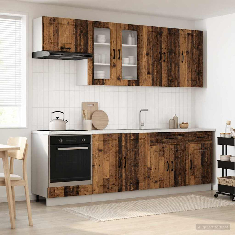 Keukenblok KALMAR 8 pcs Oud hout Bewerkt hout