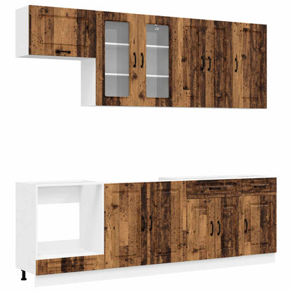 Keukenblok KALMAR 8 pcs Oud hout Bewerkt hout