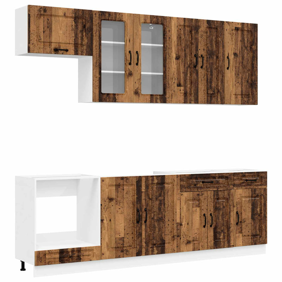 Keukenblok KALMAR 8 pcs Oud hout Bewerkt hout