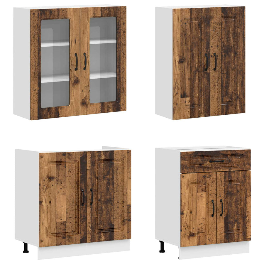 Keukenblok KALMAR 8 pcs Oud hout Bewerkt hout