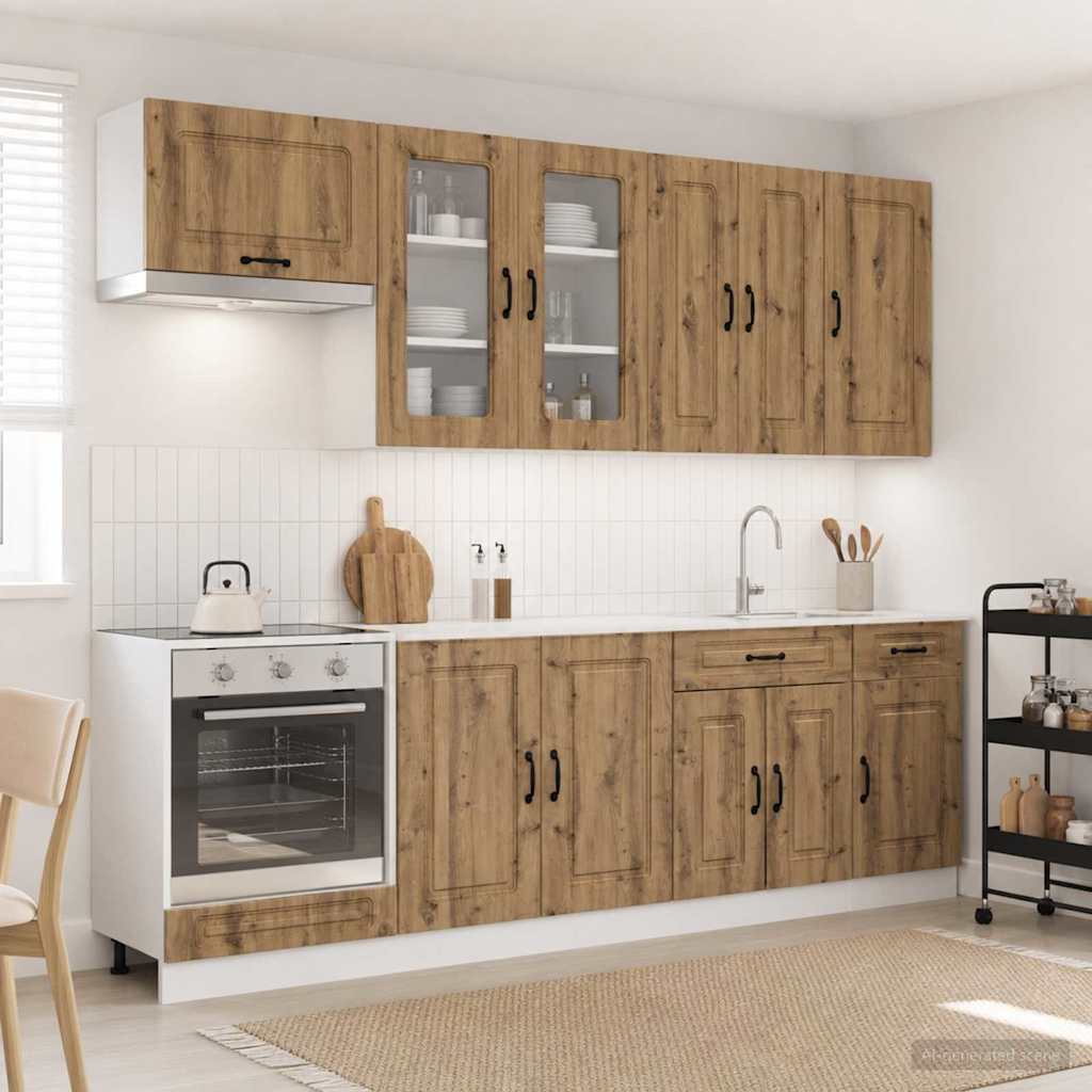 Keukenblok KALMAR 8 pcs Artisanaal eiken Bewerkt hout