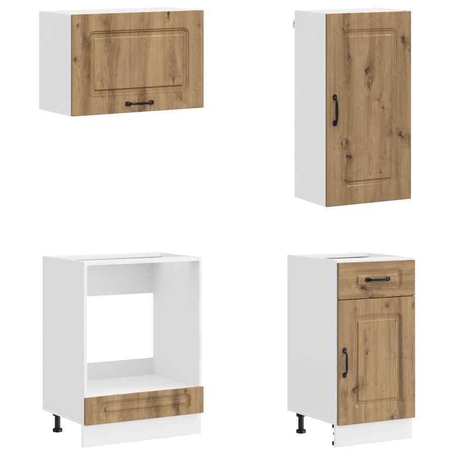 Keukenblok KALMAR 8 pcs Artisanaal eiken Bewerkt hout