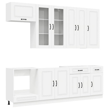Keukenblok KALMAR 8 pcs Wit Bewerkt hout