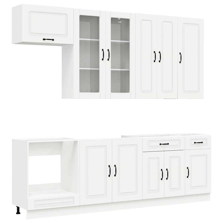 Keukenblok KALMAR 8 pcs Wit Bewerkt hout