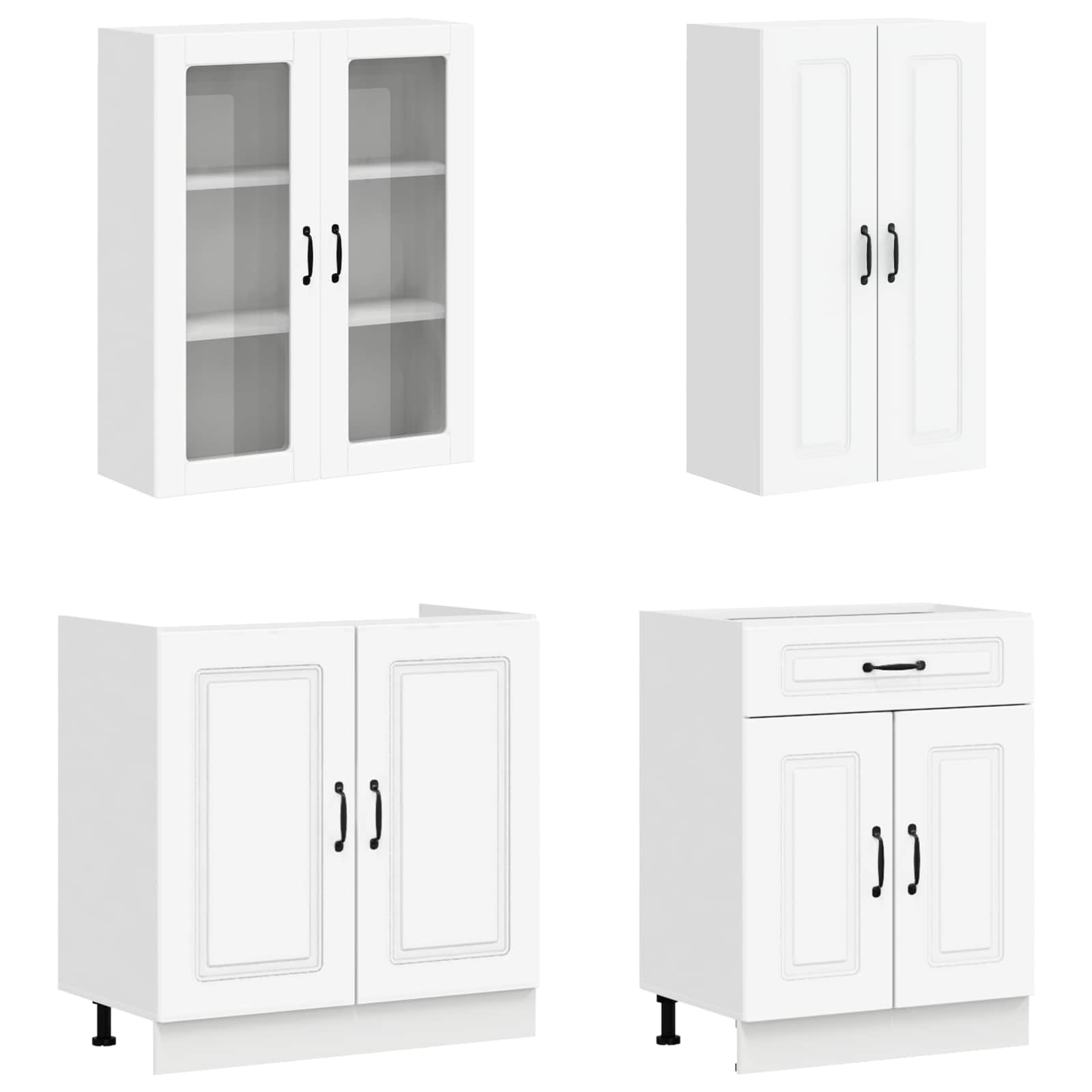 Keukenblok KALMAR 8 pcs Wit Bewerkt hout