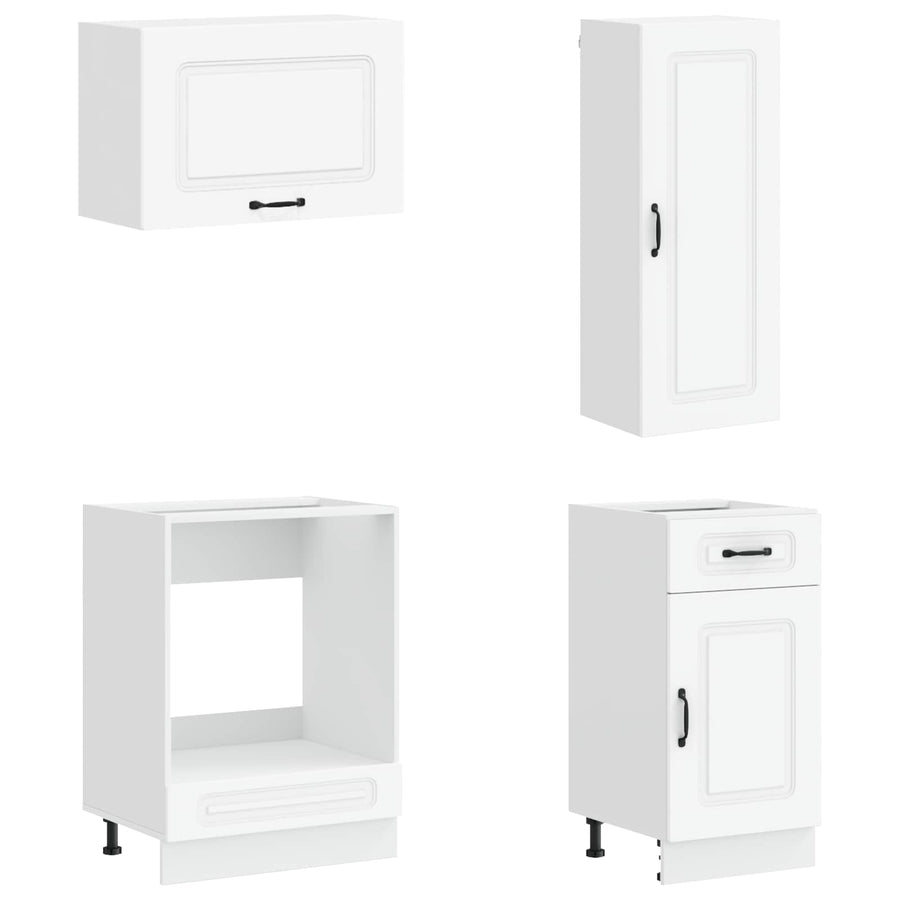 Keukenblok KALMAR 8 pcs Wit Bewerkt hout