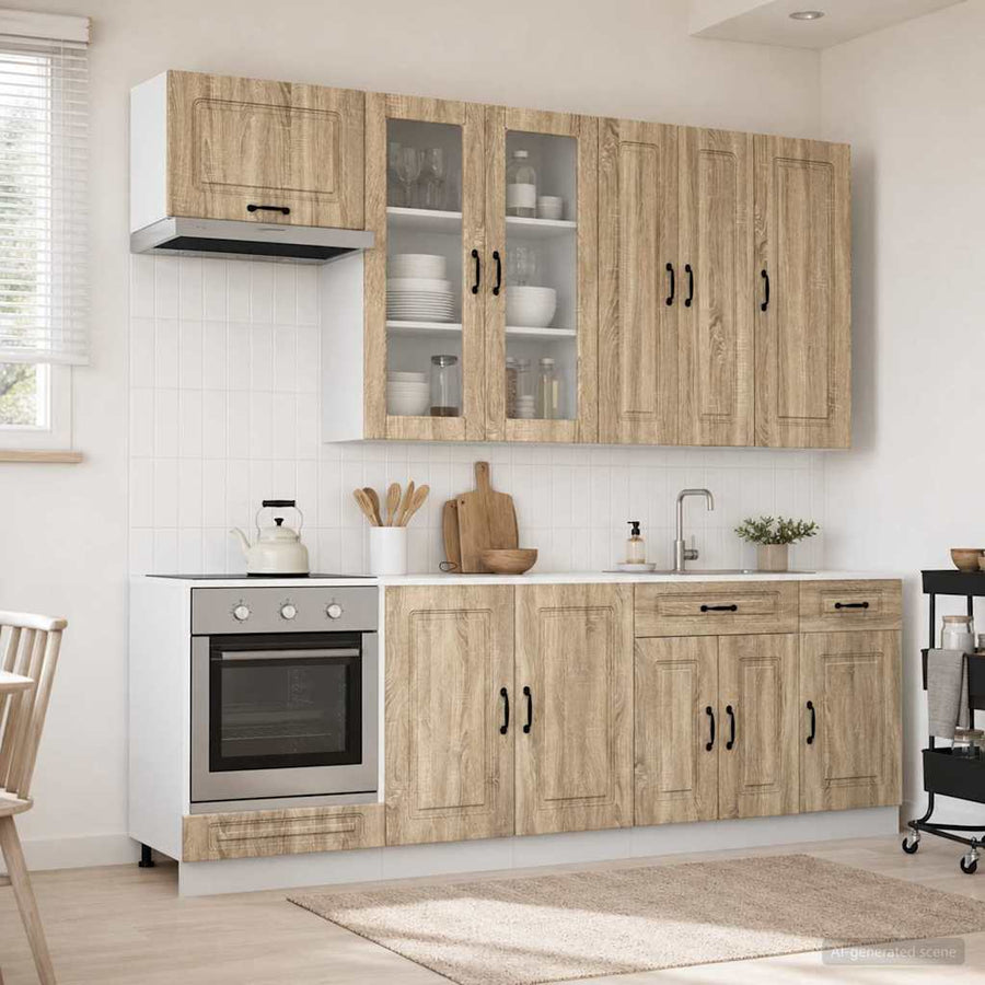 Keukenblok KALMAR 8 pcs Sonoma Eiken Bewerkt hout