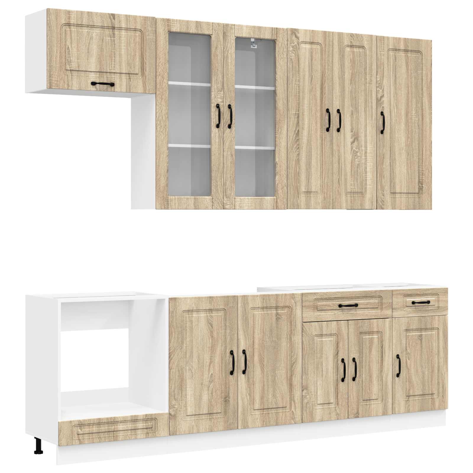 Keukenblok KALMAR 8 pcs Sonoma Eiken Bewerkt hout
