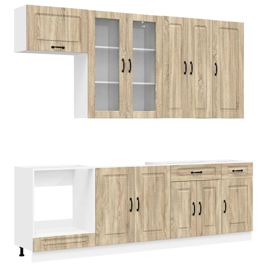Keukenblok KALMAR 8 pcs Sonoma Eiken Bewerkt hout