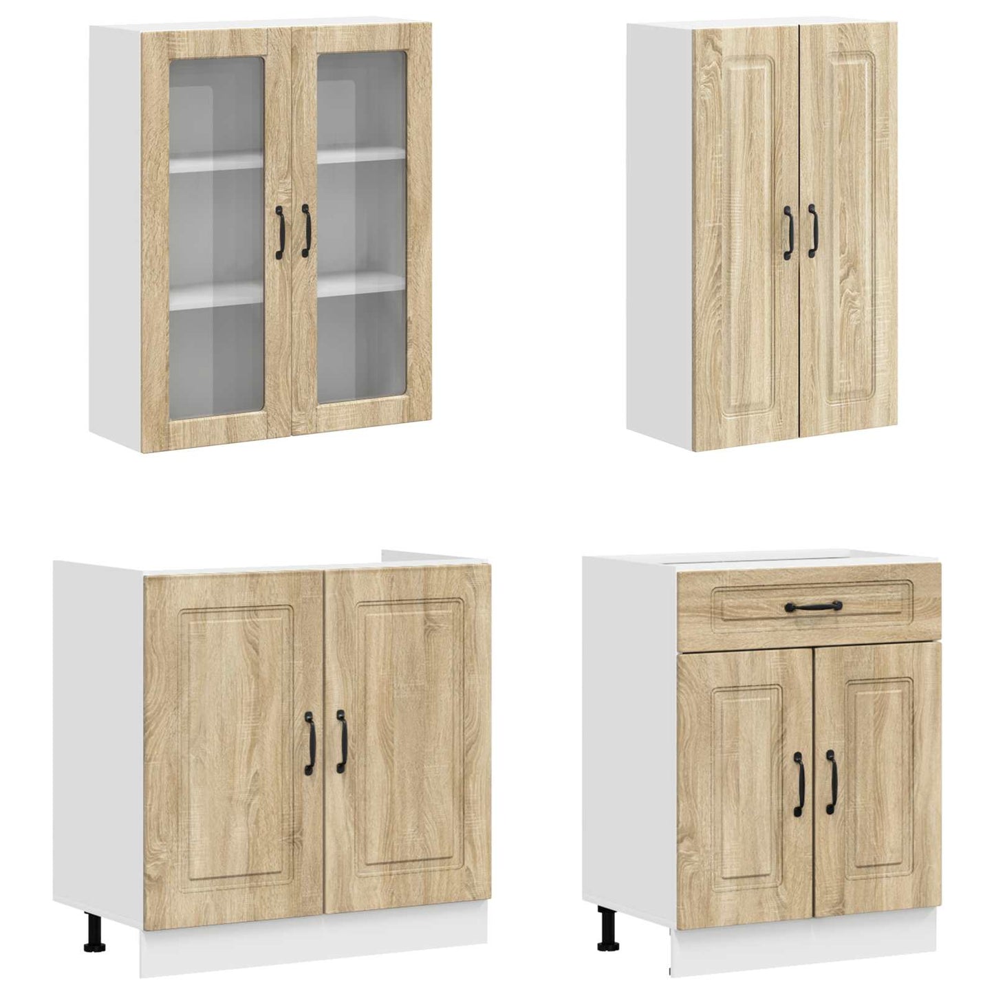 Keukenblok KALMAR 8 pcs Sonoma Eiken Bewerkt hout