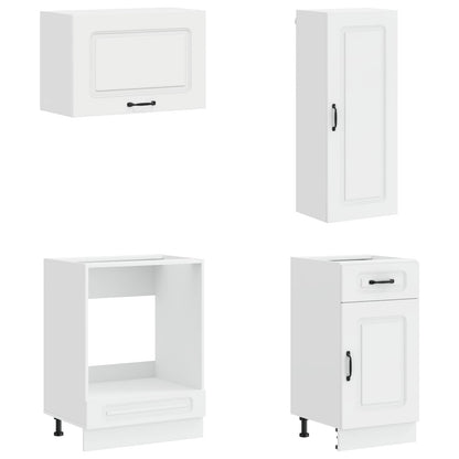 Keukenblok KALMAR 8 pcs Hoogglans Wit Bewerkt hout