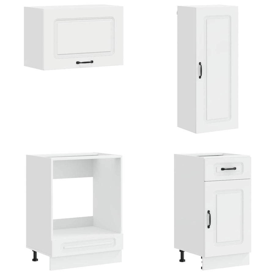 Keukenblok KALMAR 8 pcs Hoogglans Wit Bewerkt hout