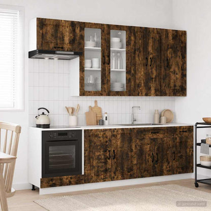 Keukenblok KALMAR 8 pcs Gerookt eiken Bewerkt hout