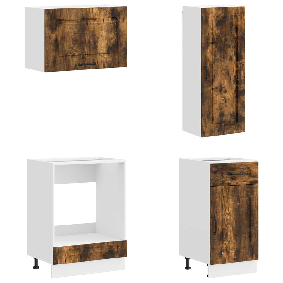 Keukenblok KALMAR 8 pcs Gerookt eiken Bewerkt hout