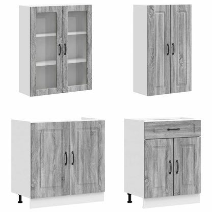 Keukenblok KALMAR 8 pcs Grijs Sonoma Bewerkt hout