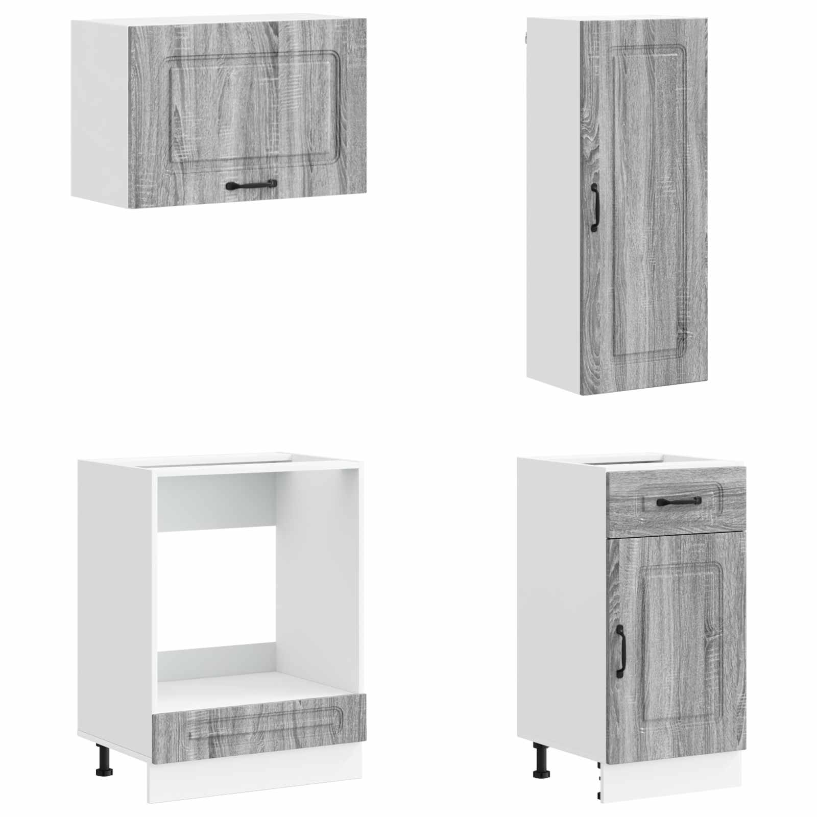 Keukenblok KALMAR 8 pcs Grijs Sonoma Bewerkt hout