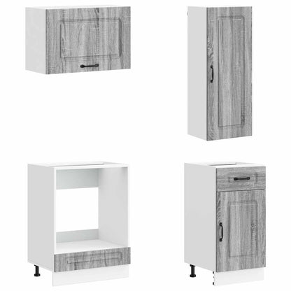 Keukenblok KALMAR 8 pcs Grijs Sonoma Bewerkt hout
