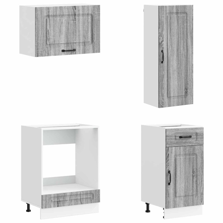 Keukenblok KALMAR 8 pcs Grijs Sonoma Bewerkt hout
