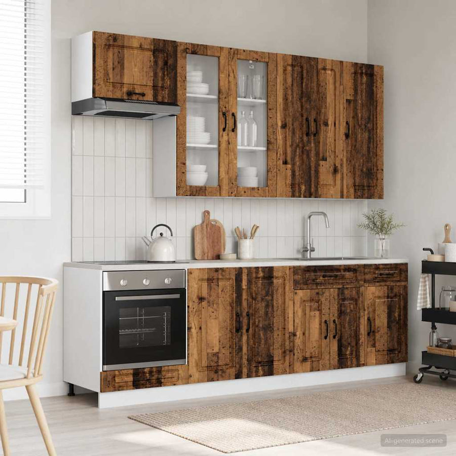 Keukenblok KALMAR 8 pcs Oud hout Bewerkt hout