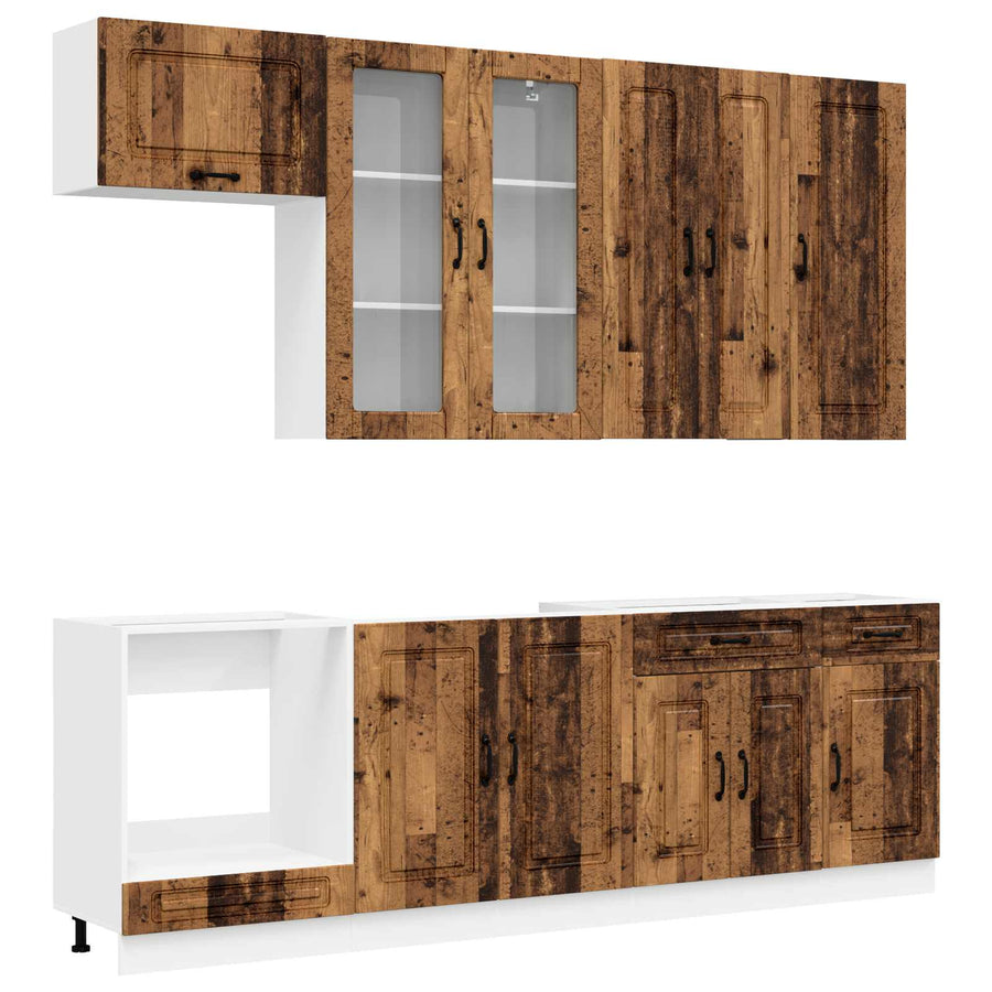 Keukenblok KALMAR 8 pcs Oud hout Bewerkt hout