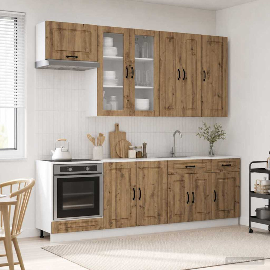 Keukenblok KALMAR 8 pcs Artisanaal eiken Bewerkt hout