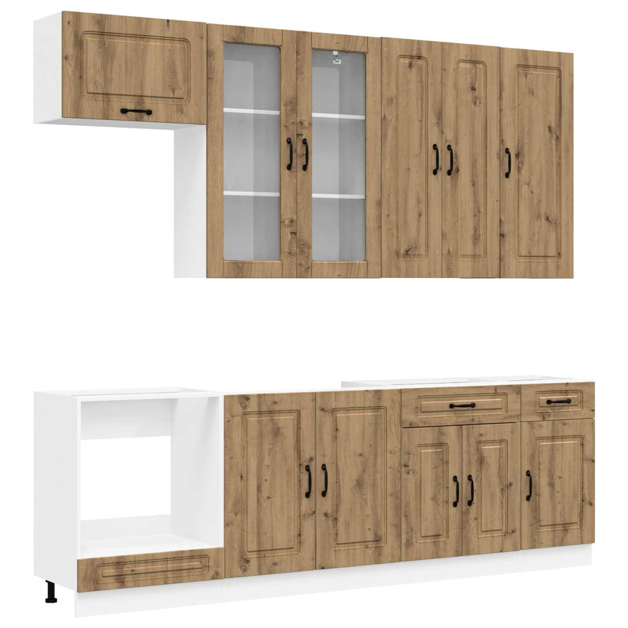 Keukenblok KALMAR 8 pcs Artisanaal eiken Bewerkt hout
