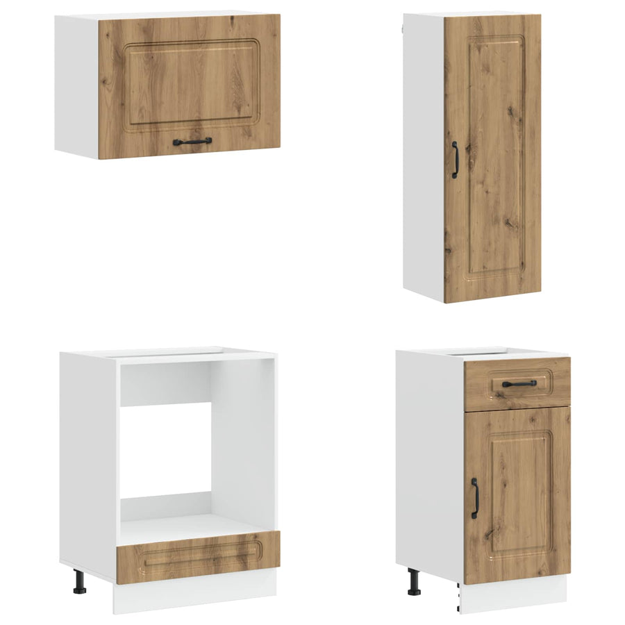 Keukenblok KALMAR 8 pcs Artisanaal eiken Bewerkt hout