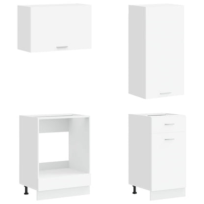 Keukenblok LYON 8 pcs Wit Bewerkt hout