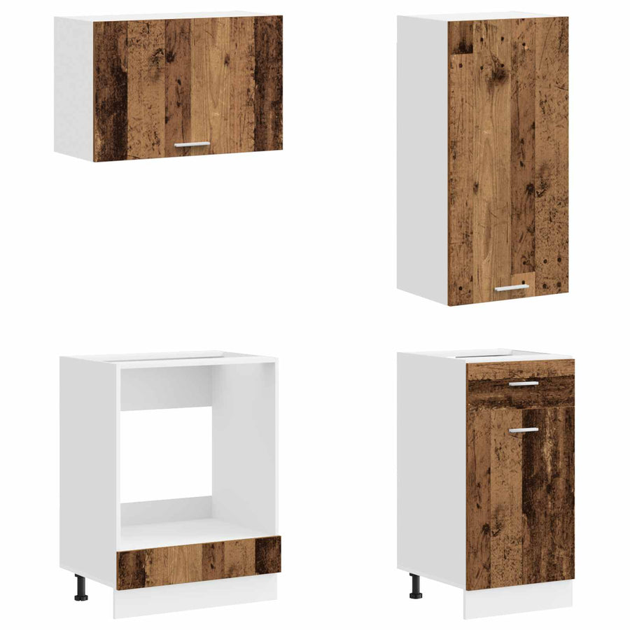 Keukenblok LYON 8 pcs Oud hout Bewerkt hout