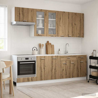 Keukenblok LYON 8 pcs Artisanaal eiken Bewerkt hout