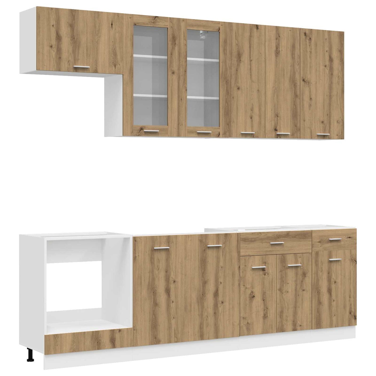 Keukenblok LYON 8 pcs Artisanaal eiken Bewerkt hout