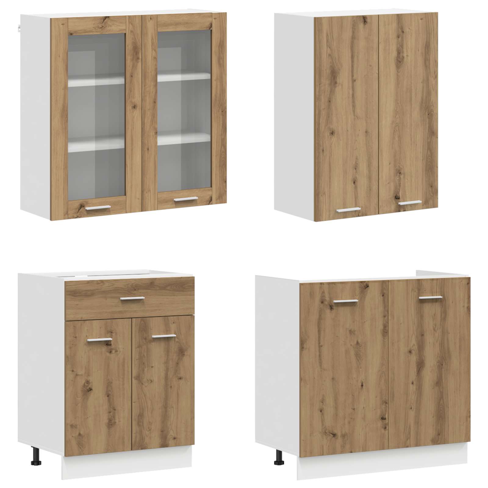Keukenblok LYON 8 pcs Artisanaal eiken Bewerkt hout