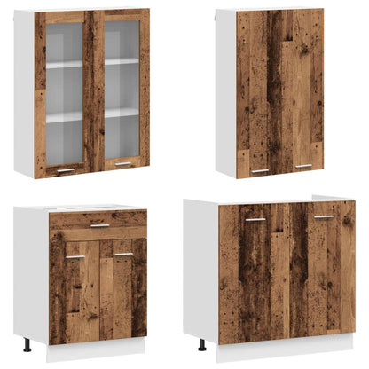 Keukenblok LYON 8 pcs Oud hout Bewerkt hout