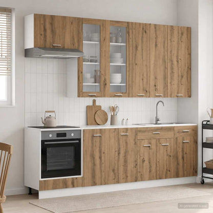 Keukenblok LYON 8 pcs Artisanaal eiken Bewerkt hout