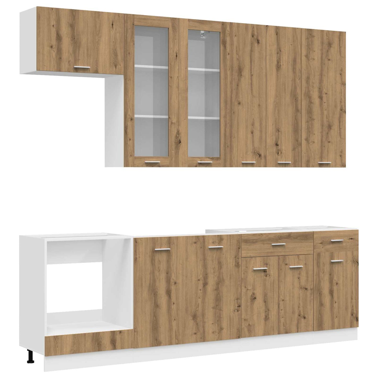 Keukenblok LYON 8 pcs Artisanaal eiken Bewerkt hout